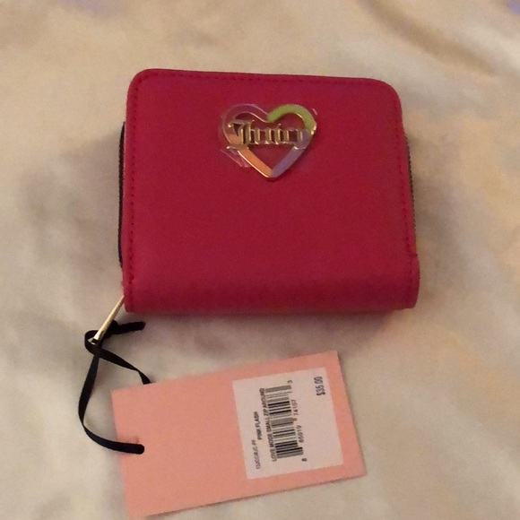 Juicy Couture Pink Flash Faux Leather Love Mode Small Zip Around Wallet NWT - Picture 16 of 16